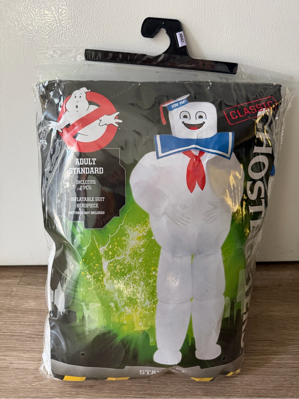 Ghostbusters  Classic Stay Puft Inflatable Sailor Costume in White, Blue & Red